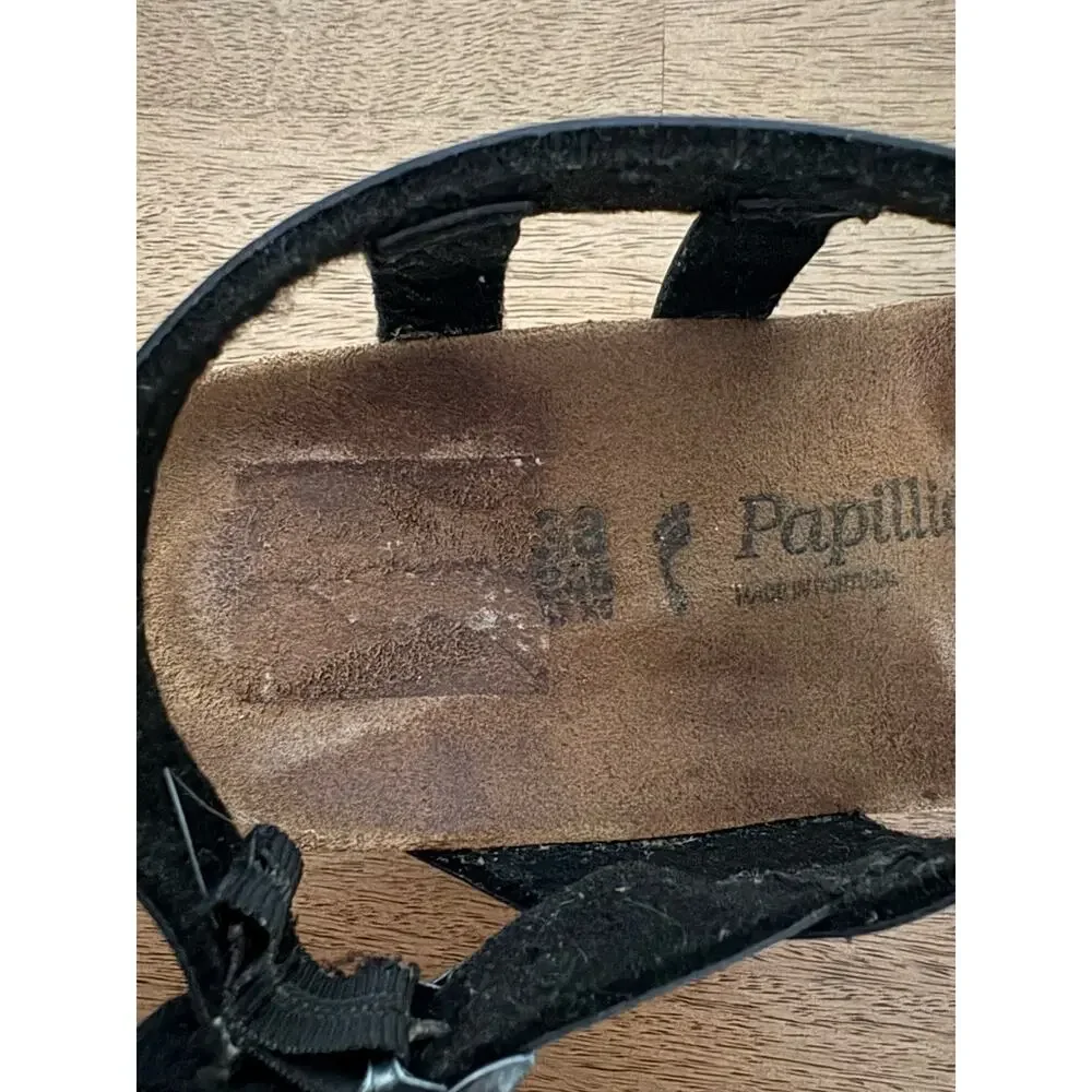 Birkenstock Black Leather Wedge Sandals‎